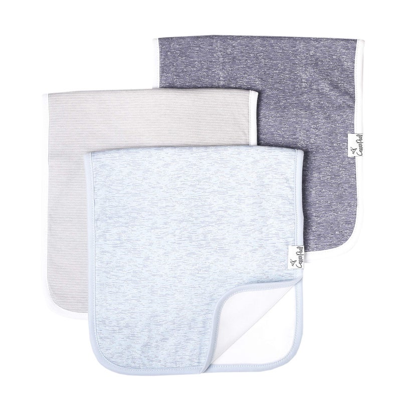 Copper Pearl Premium Baby Burp Cloths - 3-Pack Large Cotton Burp Cloths, Extra Soft Spit Up Rags with 3 Absorbent Layers, Perfect for Baby Boy and Baby Girl Gifts (21" x 10" Size, Lennon Set) - Image 1